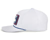 WYOMING BADGE 5-Panel Curved Rope Hat, Richardson 112 White