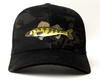 WALLEYE 6-Panel Camo Hat Black