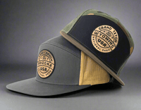 GRAND CANYON WOOD 7-Panel Flat Bill Trucker, Richardson 168 Grey