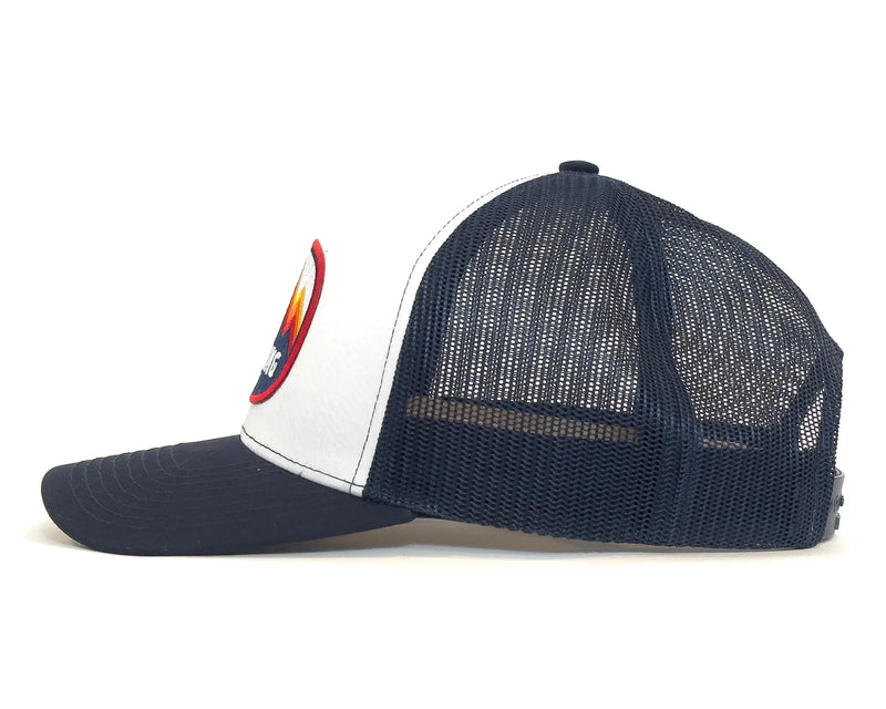 WYOMING PEAKS 6-Panel Curved Snapback, Richardson 112 White Navy