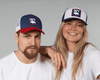 WYOMING BADGE 6-Panel Curved Snapback, Richardson 112 White