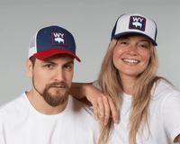 WYOMING BADGE 6-Panel Curved Snapback, Richardson 112 White