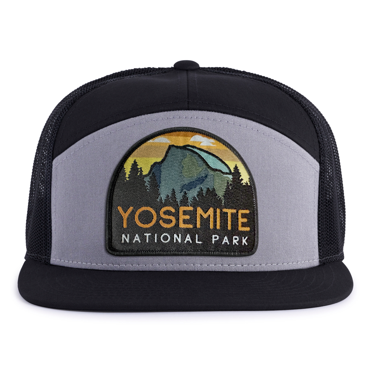 YOSEMITE 7-Panel Flat Bill Snapback, Richardson 168 Black