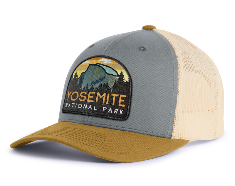 YOSEMITE 6-Panel Curved Snapback, Richardson 112 Grey