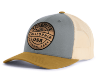 YOSEMITE WOOD 6-Panel Curved Snapback, Richardson 112 Grey