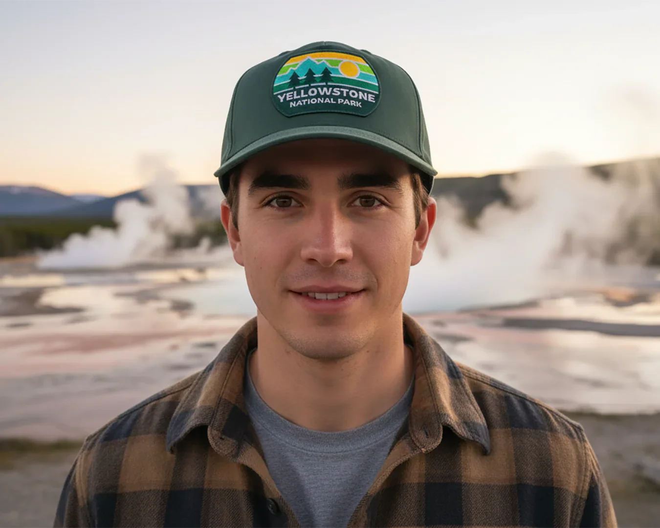 YELLOWSTONE 5-Panel Curved Snapback Green
