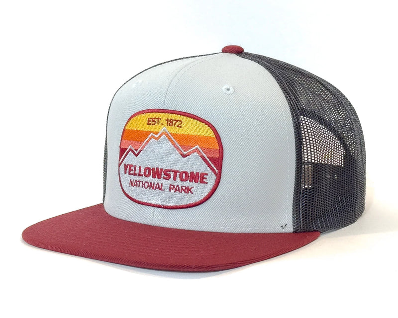 YELLOWSTONE MTN 6-Panel Flat Snapback Grey Black