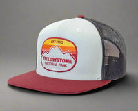 YELLOWSTONE MTN 6-Panel Flat Snapback Grey Black