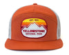 YELLOWSTONE MTN 7-Panel Flat Bill Trucker, Richardson 168 Orange