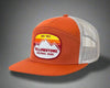 YELLOWSTONE MTN 7-Panel Flat Bill Trucker, Richardson 168 Orange