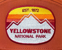 YELLOWSTONE MTN 7-Panel Flat Bill Trucker, Richardson 168 Orange