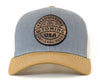 YELLOWSTONE WOOD 6-Panel Curved Snapback, Richardson 112 Grey