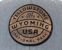 YELLOWSTONE WOOD 6-Panel Curved Snapback, Richardson 112 Grey