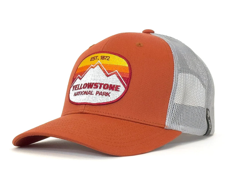 YELLOWSTONE MTS 6-Panel Curved Snapback, Richardson 112 Orange