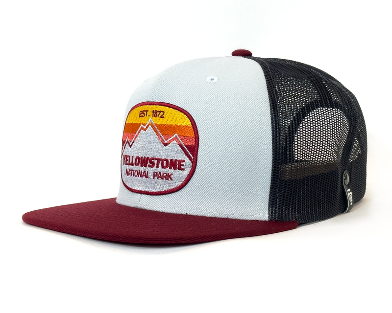 YELLOWSTONE MTN 6-Panel Flat Snapback Grey Black