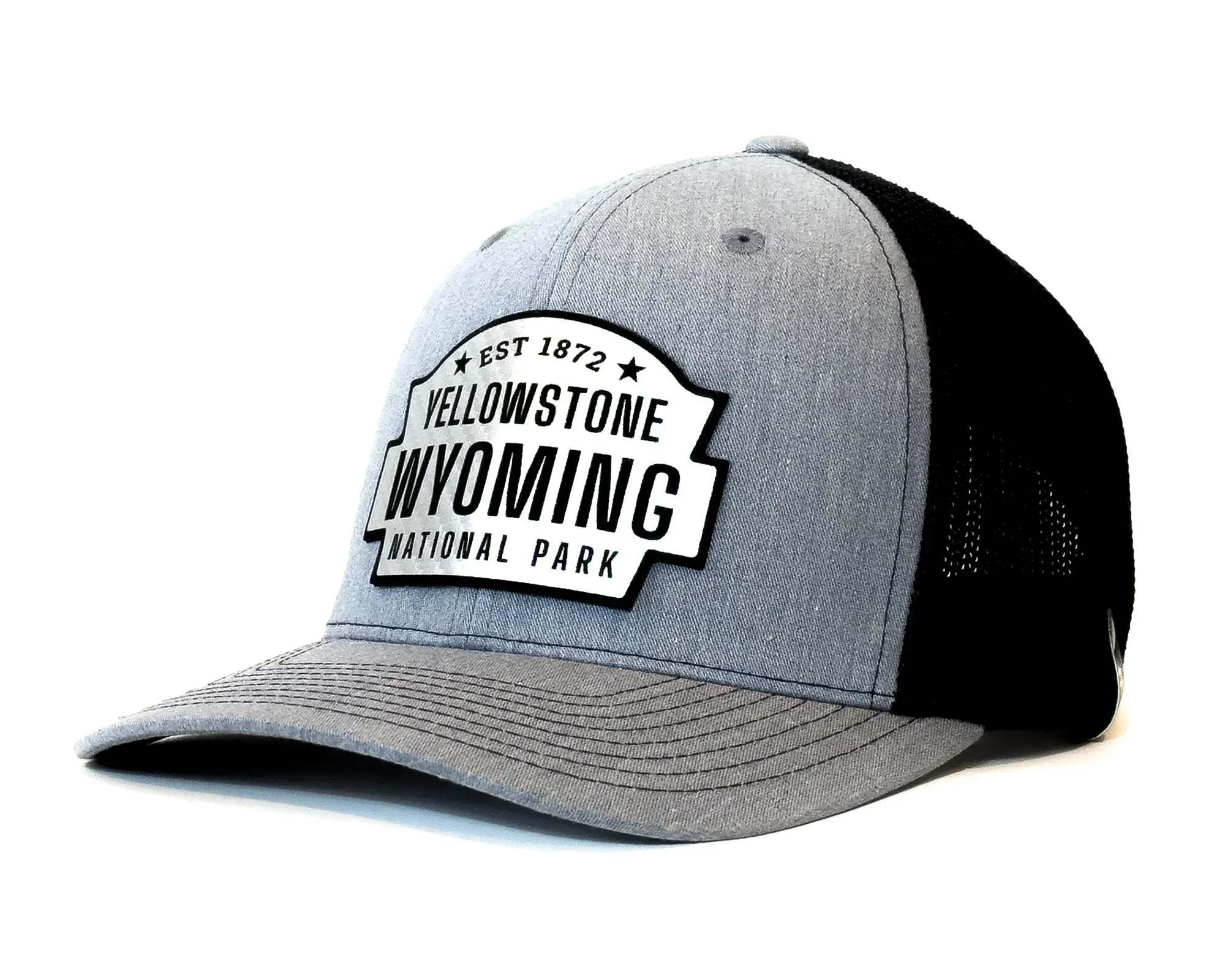 Wyoming Rep Your State Platinum Trucker Hat - Embroidered WY Bison Snapback For Men & Women - View #8