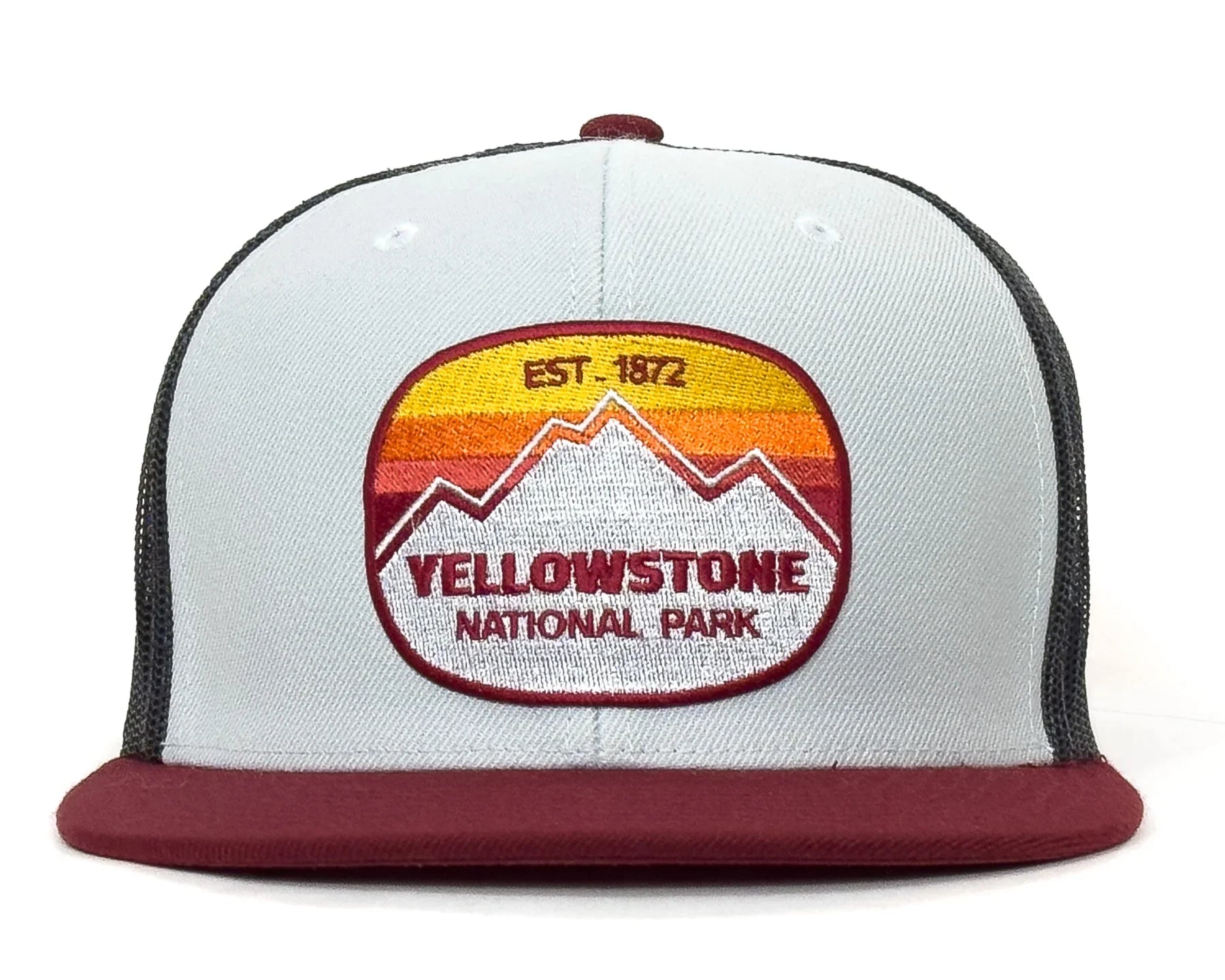 YELLOWSTONE MTN 6-Panel Flat Snapback Grey Black