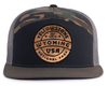 YELLOWSTONE WOOD 7-Panel Flat Camo Hat, Richardson 168 Black