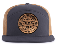 YELLOWSTONE WOOD 7-Panel Flat Bill Trucker, Richardson 168 Grey