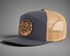 YELLOWSTONE WOOD 7-Panel Flat Bill Trucker, Richardson 168 Grey