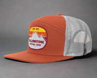 YELLOWSTONE MTN 7-Panel Flat Bill Trucker, Richardson 168 Orange