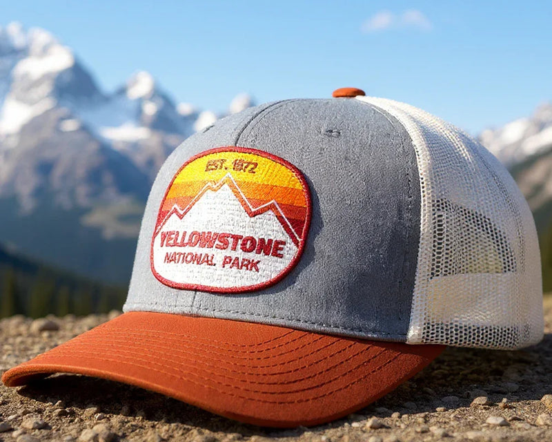 YELLOWSTONE MTS 6-Panel Curved Snapback, Richardson 112 Grey
