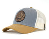 YELLOWSTONE WOOD 6-Panel Curved Snapback, Richardson 112 Grey
