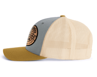 YELLOWSTONE WOOD 6-Panel Curved Snapback, Richardson 112 Grey