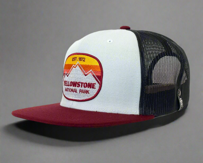 YELLOWSTONE MTN 6-Panel Flat Snapback Grey Black