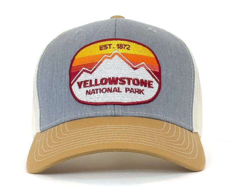 YELLOWSTONE MTS 6-Panel Curved Snapback, Richardson 112 Gold