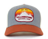 YELLOWSTONE MTS 6-Panel Curved Snapback, Richardson 112 Grey
