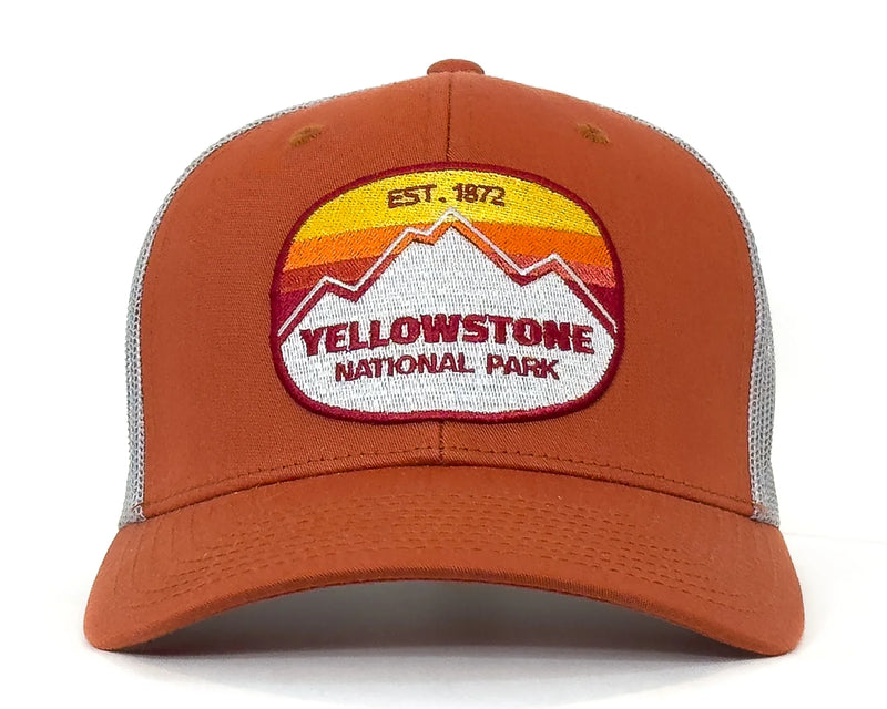 YELLOWSTONE MTS 6-Panel Curved Snapback, Richardson 112 Orange
