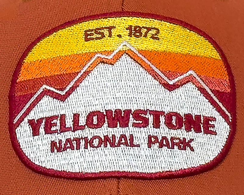 YELLOWSTONE MTS 6-Panel Curved Snapback, Richardson 112 Orange