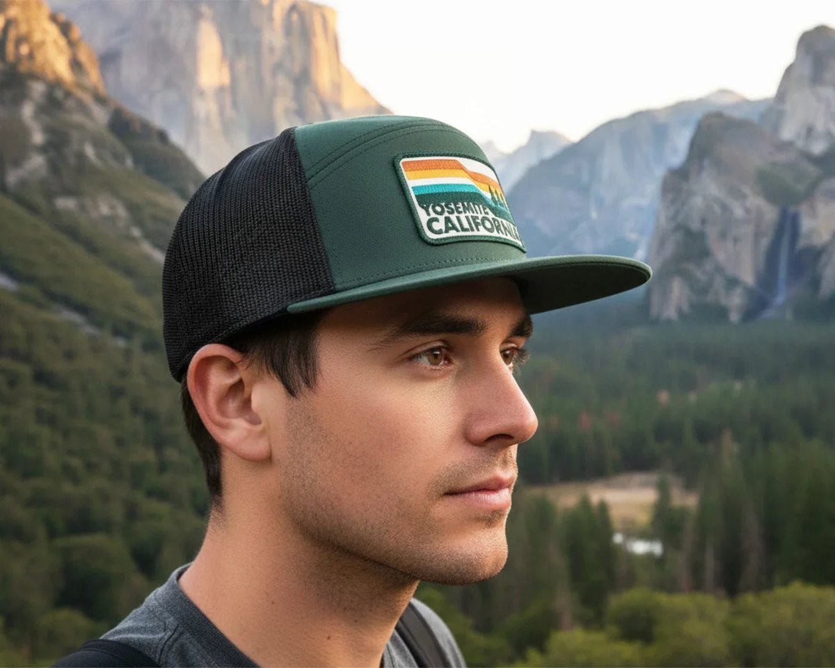 YOSEMITE 7 - Panel Flat Bill Snapback, Richardson 168 Green - Tailgate Hats