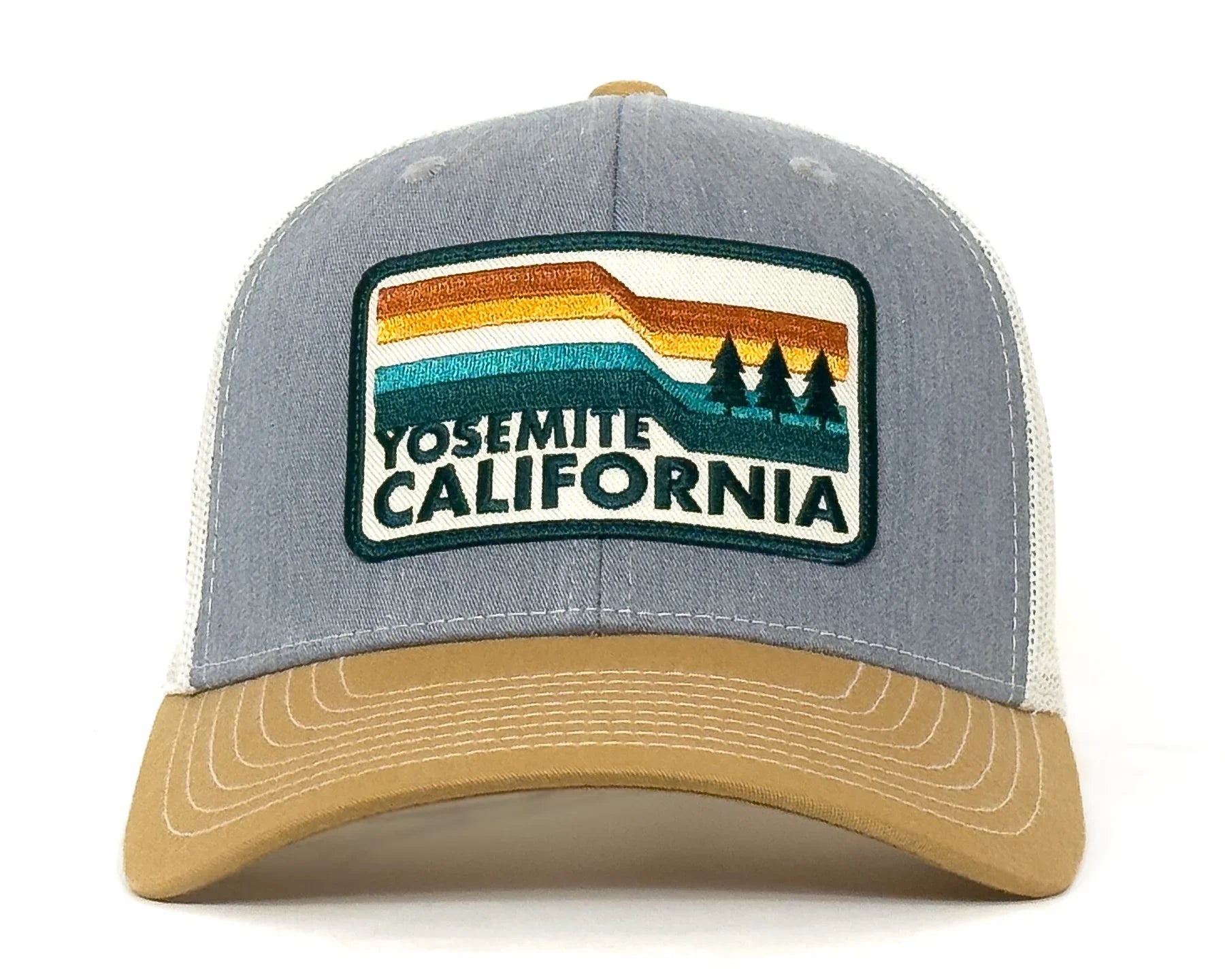 YOSEMITE WAVES 6-Panel Curved Snapback, Richardson 112 Grey