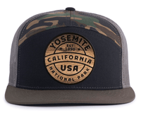 YOSEMITE WOOD 7-Panel Flat Camo Hat, Richardson 168 Black