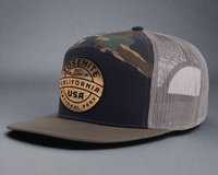 YOSEMITE WOOD 7-Panel Flat Camo Hat, Richardson 168 Black