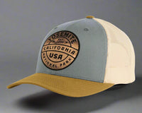 YOSEMITE WOOD 6-Panel Curved Snapback, Richardson 112 Grey