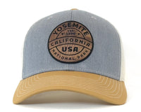 YOSEMITE WOOD 6-Panel Curved Snapback, Richardson 112 Grey