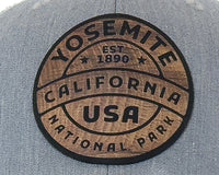 YOSEMITE WOOD 6-Panel Curved Snapback, Richardson 112 Grey