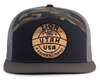 ZION WOOD 7-Panel Flat Camo Hat, Richardson 168 Black