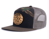 ZION WOOD 7-Panel Flat Camo Hat, Richardson 168 Black