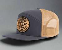 ZION WOOD 7-Panel Flat Trucker, Richardson 168 Grey