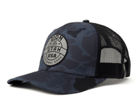 ZION 5-Panel Curved Camo Hat, Richardson 112 Navy
