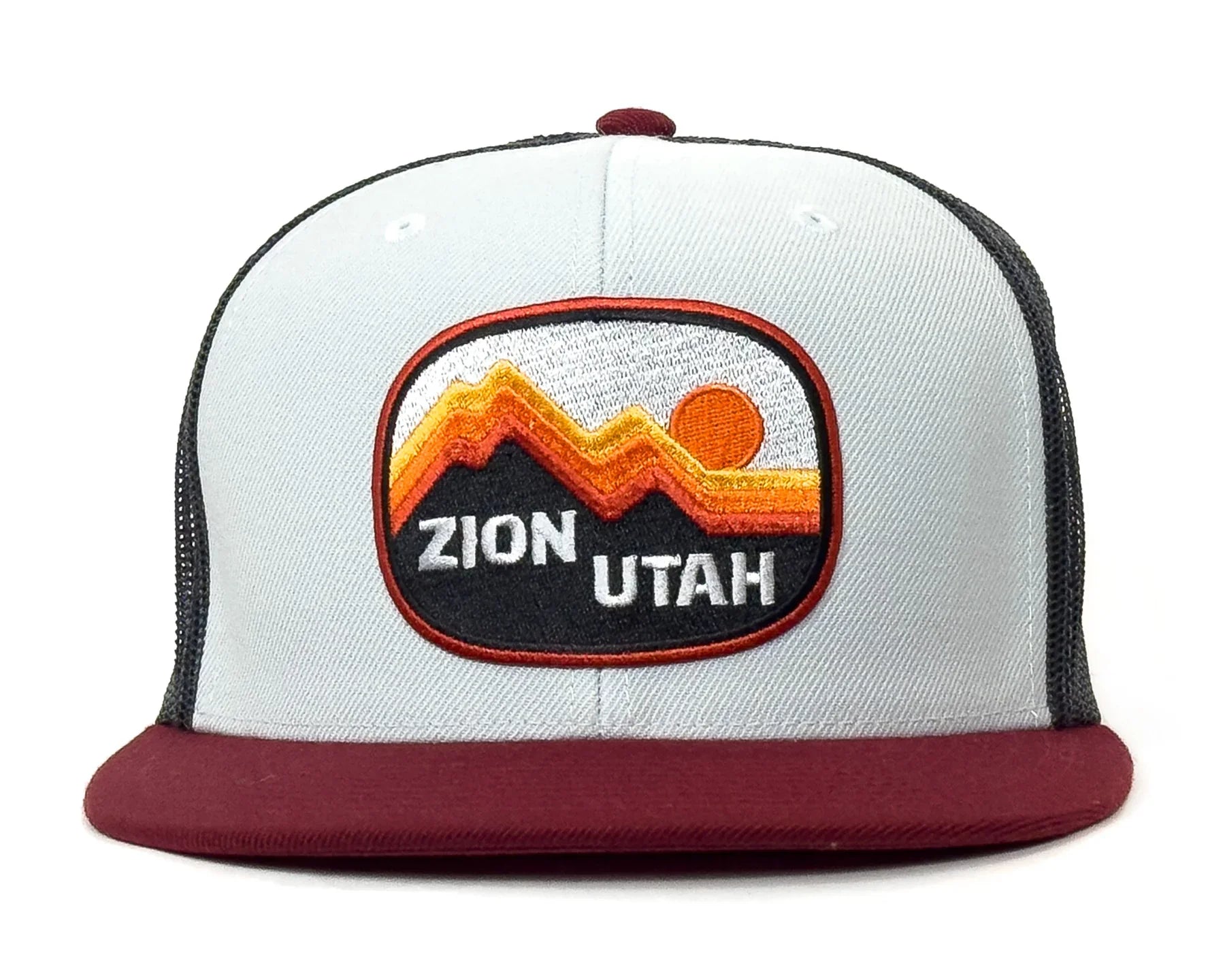 ZION MTN 6-Panel Flat Snapback Grey Black