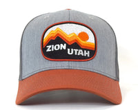 ZION UTAH 6-Panel Curved Snapback, Richardson 112 Grey