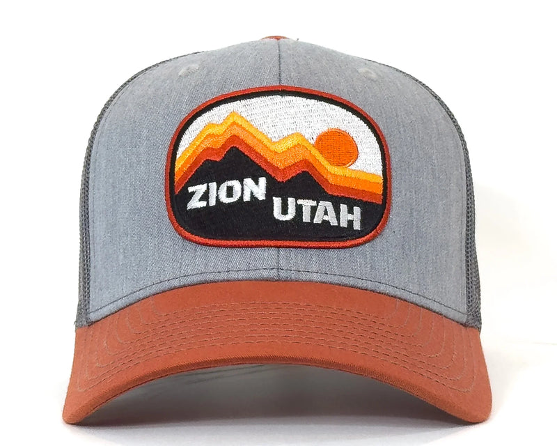 ZION UTAH 6-Panel Curved Snapback, Richardson 112 Grey