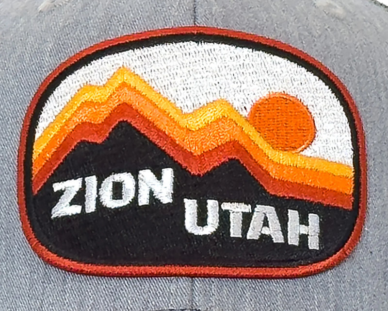 ZION UTAH 6-Panel Curved Snapback, Richardson 112 Grey