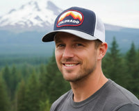 COLORADO PEAKS 6 - Panel Snapback, Richardson 112 Navy Grey - Tailgate Hats