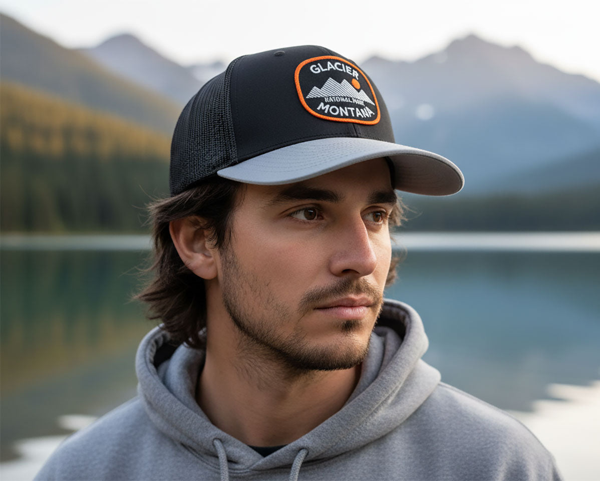 Glacier Mts. Black Grey Trucker – Richardson 112